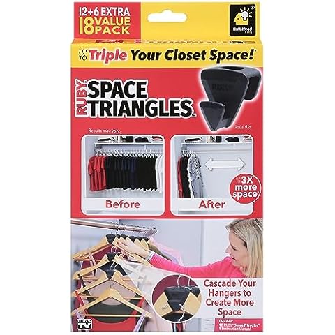 12 Pack New Space Triangles Clothes Hanger Connector Hooks Ultra- Premium  Hanger Hooks Triple Closet Space AS-SEEN-ON-TV