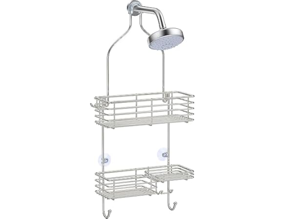 Orimade Corner Shower Caddy Stainless Steel with Hooks Wall Mounted Bathroom  She