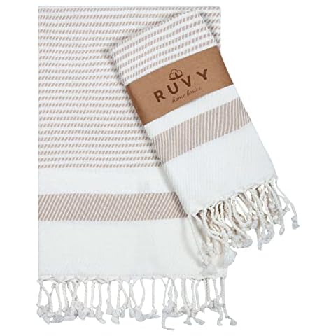 SMYRNA TURKISH COTTON Original Series Hand Towels - Set of 2, 16 x 40 in, 100% Turkish Cotton, Large, Soft Hand and Head Towels for Bathroom, Kitchen, No Shrink