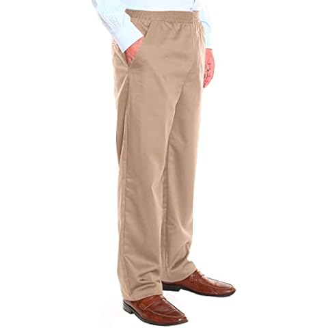 Full Elastic Waist Pants with HOOK-and LOOP Waistband Fly