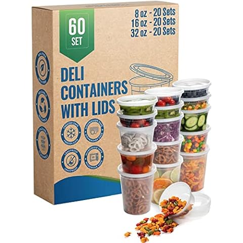 Reli. Deli Containers with Lids (100 Sets Bulk), 8 oz, Plastic Deli  Containers with Lids 8oz, Clear Soup Containers with Lids, Disposable, To  Go Food Storage Containers