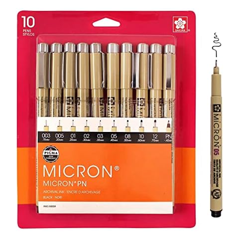  Brite Crown Drawing And Sketching Pens Set - 10 Black  Fineliner Pens 0.2mm To 1.0mm Width Tips & 2.5mm Micro Calligraphy  Brush-tip Pen, Ideal Gift Idea For Artists And Beginners 