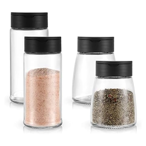 Glass Salt and Pepper Shakers Set Large,DWTS DANWEITESI Farmhouse