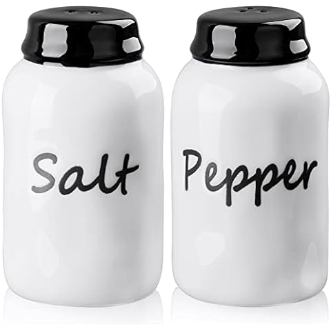 Red Salt and Pepper Shakers Set with Holder - Dopeca Glass Salt