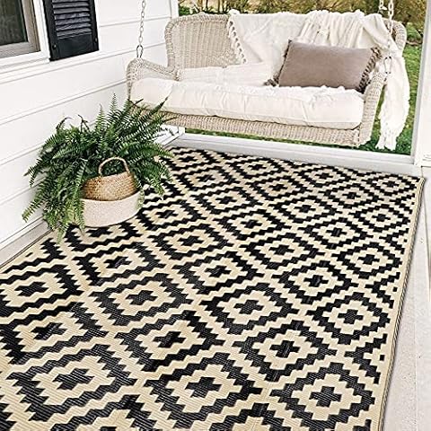  HEBE Outdoor Rug 4'x6'Waterproof Patio Mat Clearance