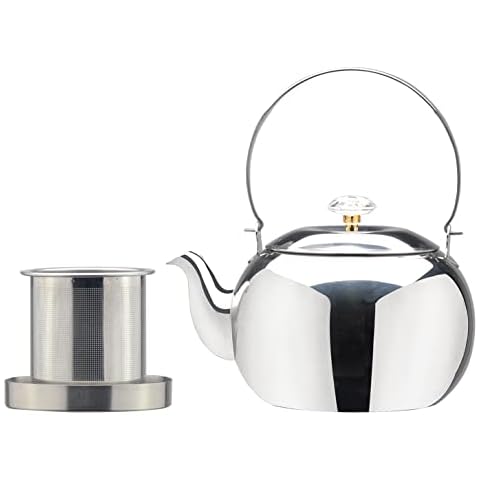 SANQIAHOME Small Stainless Steel Teapot (Silver 570 ml)