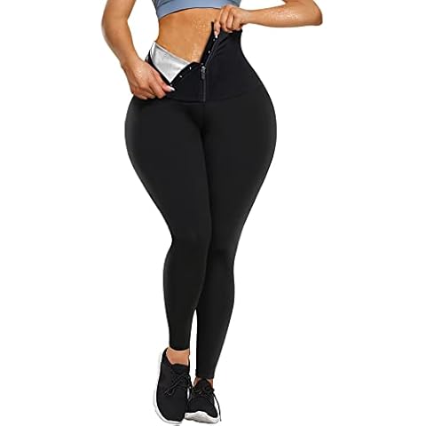 URSEXYLY Sauna Suit for Women Sweat Vest Waist Trainer 3 in 1 Slimming Full Body  Shaper Workout Top with Sleeve Shorts X-Large Black