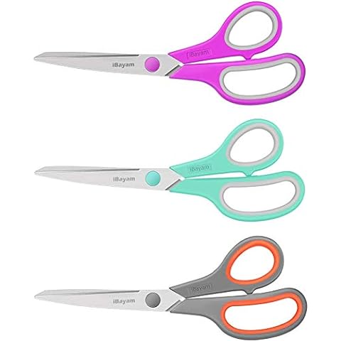 LIVINGO 9.5 Titanium Coated Fabric Scissors Heavy Duty Sharp Sewing  Shears, Sharp, Red and Black