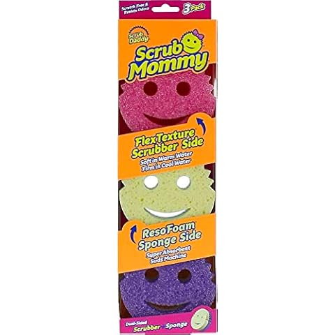  Scrub Daddy Color Sponge - Scratch-Free Multipurpose Dish Sponge  Color Variety Pack - BPA Free & Made with Polymer Foam - Stain & Odor  Resistant Kitchen Sponge (3 Count) : Health & Household