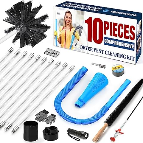 Sealegend 30 Feet Dryer Vent Cleaner Kit Lint Remover Fireplace