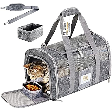 Petseek Extra Large Cat Carrier Soft Sided Folding Small Medium Dog Pet Carrier 24 inchx16.5 inchx16 inch Travel Collapsible Ventilated Comfortable