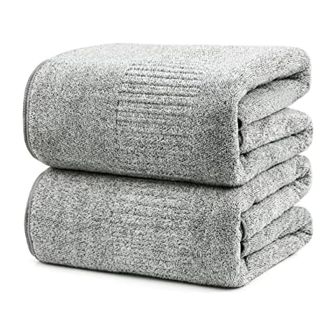 Ariv Collection Premium Bamboo Cotton Bath Towels - Natural, Ultra