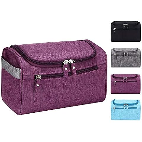 MULISOFT Toiletry Bag for Women and Men, Water-Resistant Travel Makeup Bag with Hanging Hook, Compact Travel Toiletry Organizer Bag, Makeup Organizer