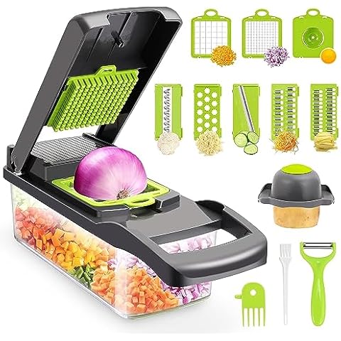 Mueller Pro-Series 10-in-1, 8 Blade Vegetable Slicer, Onion Mincer Chopper,  Vegetable Chopper, Cutter, Dicer, Egg Slicer with Container MSRP $39.99  Auction