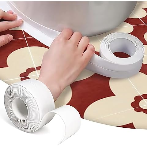 2 Strips Bathroom Seal, 21ft Silicone Caulk, Mildew Water Resistant Self  Adhesive Tub Wall Sealing Tape For Kitchen Countertops, Sink, Bathroom, T