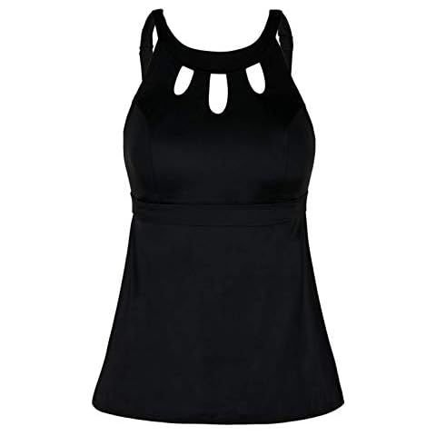  Septangle Swimwear Tops For Women Black Loose