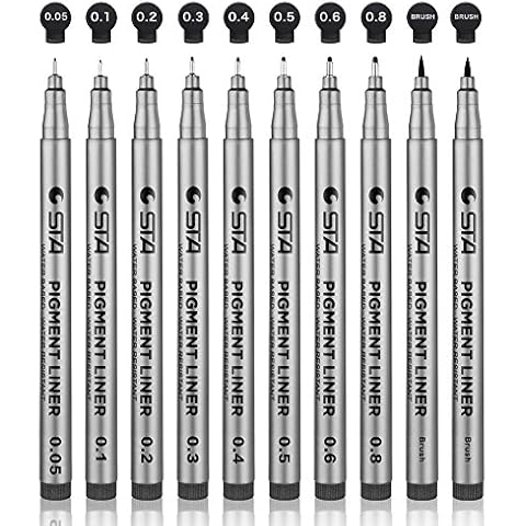 Fhyhej Black Precision Micro Line Pens,Ultra Fine Point Drawing Pen Set