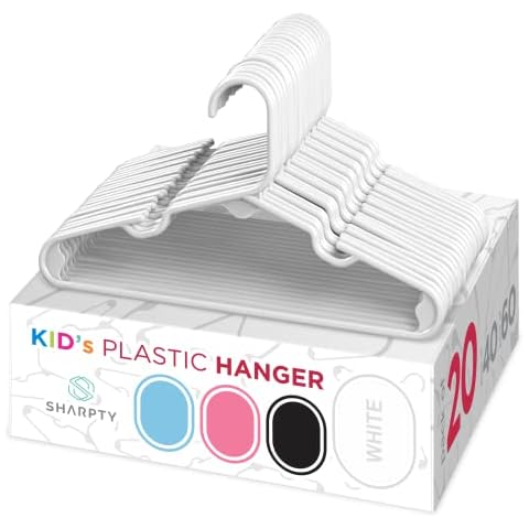 Basics Plastic Kids Clothes Hangers With Non-Slip Pad, 30-Pack,  12.8 W x 8 H x 0.3 D