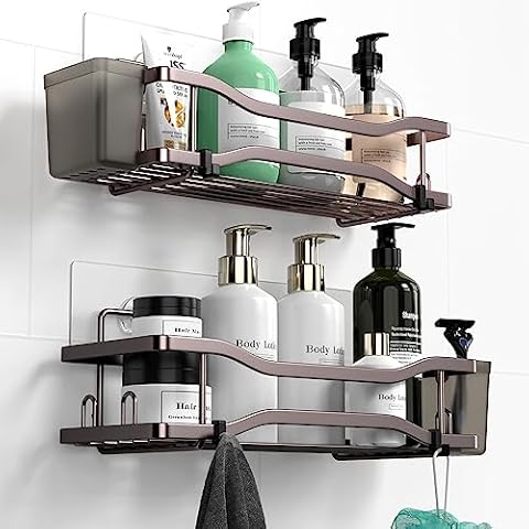 iDesign - 28661 Forma Metal Wire Corner Standing Shower Caddy, Bath Shelf  Baskets for Shampoo, Conditioner, Soap