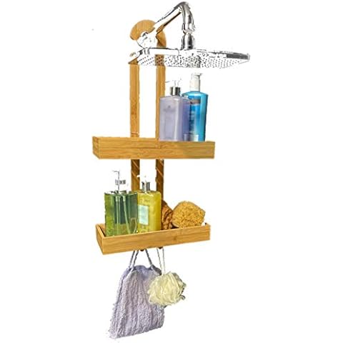 Teak Shower Caddy, Shower Organizer for Bathroom, Non Slip, Indoor and  Outdoor, Hanging Shower Organizer, 3 Shelf, the Thoren 