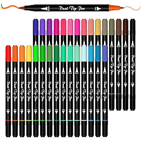 Shuttle Art Shuttle Art 51 Colors Dual Tip Alcohol Based Art Markers, 50  Colors plus 1 Blender Permanent Marker Pens Highlighters with Case Perfect  for Illustration Adult Coloring Sketching and Card Making 
