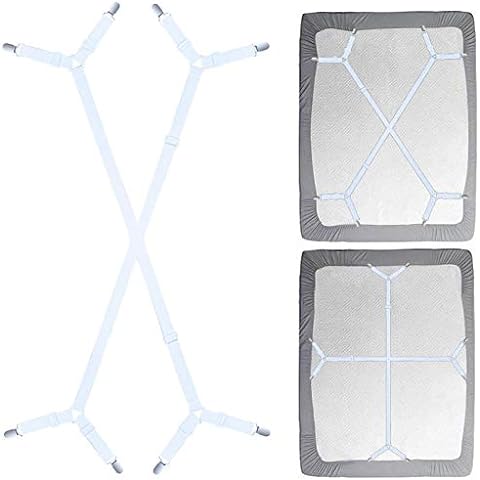 DII sheetlock bed sheet fastener set- premium bed sheet holders to keep  sheets tight - top sheet grippers for all bed types- best h