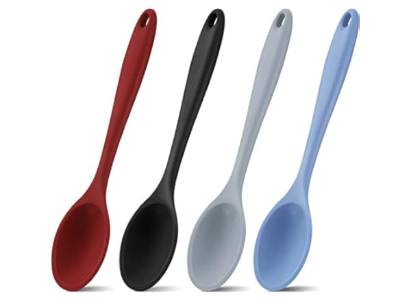 Boao 6 Pieces Small Multicolored Silicone Spoons Nonstick Kitchen Spoon  Serving Spoon Stirring Spoon for Kitchen Cooking Baking Stirring Mixing  Tools