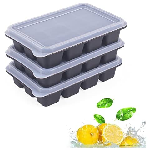 Ice Cube Tray, 3 Pack Silicone Ice Tray Easy-Release Flexible 15 Ice Cube  Molds, Stackable Ice Trays for Freezer, Ice Cube Size 1.2 IN for Cocktail