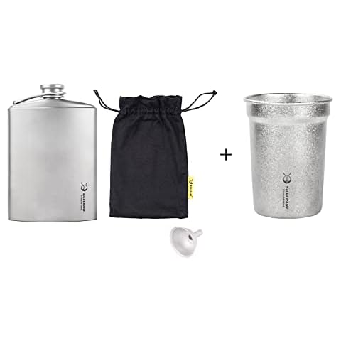 SilverAnt Double Wall Coffee Cup & Titanium Straw - Ultralight Titanium Everyday Coffee Cup 400ml/14fl oz - Camping Backpacking Hiking Mug Sandblasted