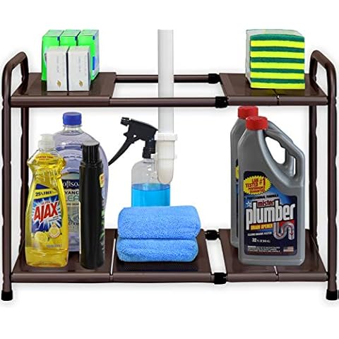 Adjustable Plastic Under Sink Organizer Naiyafly