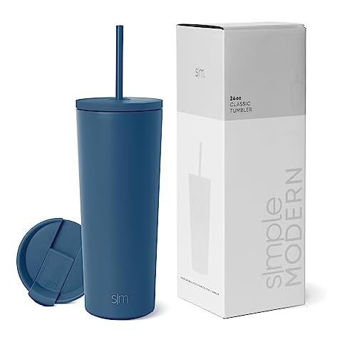 Simple Modern Slim Cruiser Tumbler with Clear Flip Lid and Straw Insulated  Travel Mug Stainless Steel