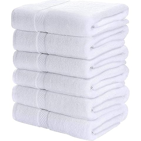 Wealuxe White Bath Towels 24x50 Inch, Cotton Towel Set for Bathroom, Hotel,  Gym, Spa, Soft Extra Absorbent Quick Dry 6 Pack White 24x50 Inch - Medium