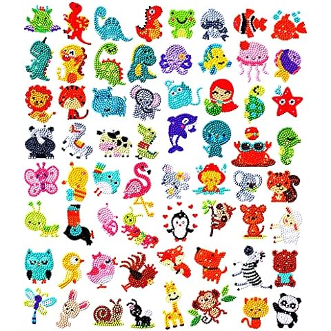 Sinceroduct Make Your Own Stickers 60 Pcs Make-a-Face Stickers with 20 Designs Animals Stickers for Kids.Party Favors Gift of Festival Rewards Art