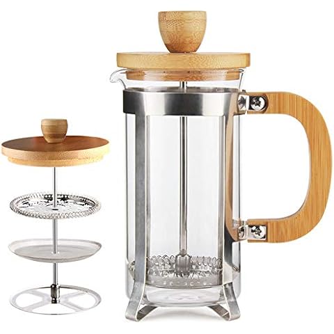 KONA French Press Coffee Maker Large Comfortable Handle & Glass Protecting  Stylish Stainless Steel Frame 34 oz (34 oz, 8 cups) 1000ml Stainless Steel