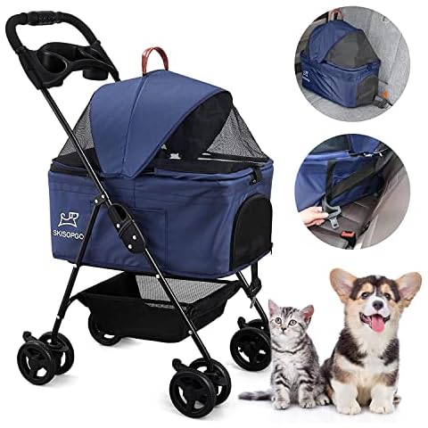 Bello 2023 Travel Carrier Easy One-Hand Fold Luxury Pet Dog Stroller 4  Wheels Lightweight Strollers for Puppy