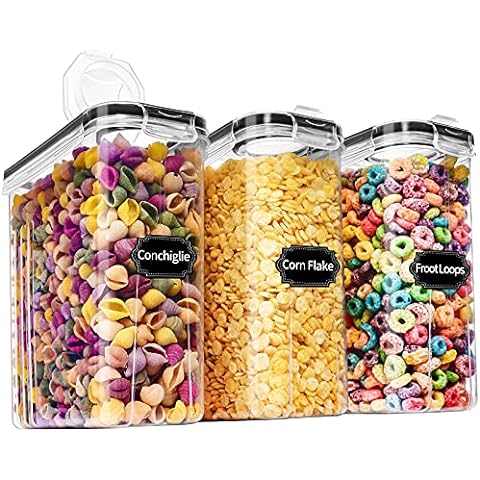 Utopia Kitchen utopia kitchen cereal containers storage - airtight food storage  container & cereal dispenser for pantry organization and sto