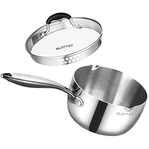 P&P CHEF 1 Quart Saucepan, Stainless Steel Saucepan with Lid, Small Sauce  for Home Kitchen Restaurant Cooking, Easy Clean and Dishwasher Safe