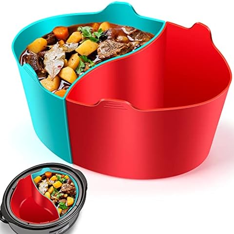 Silicone Slow Cooker Liner Compatible With 6-8 Quarts Slow Cooker Crockpot,  Bpa Free Insert Liners For Oval Or Round Pot