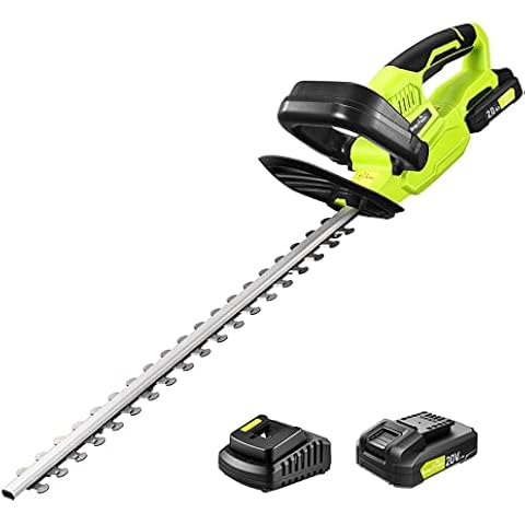  Walensee 20V MAX Cordless Hedge Trimmer, 1400RPM Electric Bush  Trimmer w/ 22-Inch Dual-Action Blade, 0.67 Cutting Capacity & 5.9lb  Lightweight Shrubbery Trimmer, 2.0Ah Battery & Fast Charger Included :  Patio