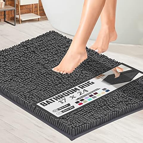 Homlab Non-Slip Bathroom Rug Super Absorbent Quick Dry 16 x 24