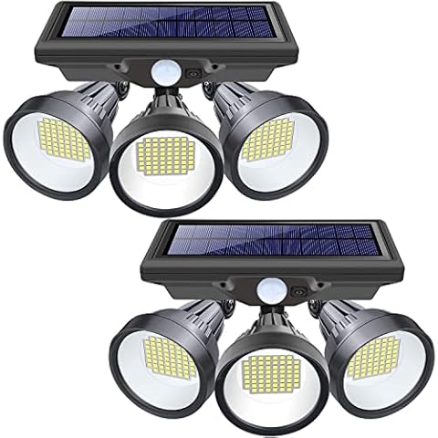 K KASONIC Security Solar Lights Outdoor, 2500LM LED 6500K Super Bright  Motion