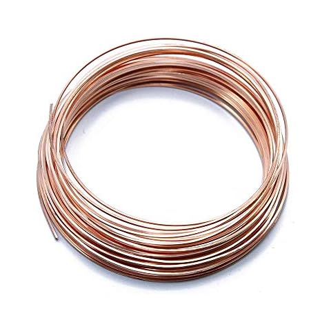 Solid Bare Copper Wire Half Round, Bright, Dead Soft 25 ft, Choose from 12, 14, 16, 18 Gauge, Size: 12 GA Dead Soft - 25 ft