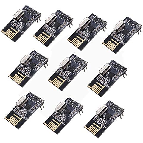 MakerFocus 3pcs NRF24L01+PA+LNA Wireless Transceiver RF Transceiver Module  2.4G 1100m with Antenna and 3pcs NRF24L01+ Breakout Adapter with 3.3V