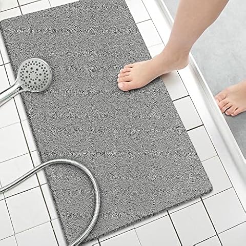 SONGZIMING Non-Slip Pebble Bathtub Mat Black 16 W x 35 L Inches (for  Smooth-Non-Textured Tubs Only) Safe Shower Mat with Drain Holes, Suction  Cups for