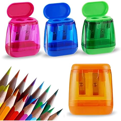 Mr. Pen- Pencil Sharpener & Eraser, 4 Pack, Colorful, 2 Sharpening Holes,  Pencil Sharpeners Manual, Manual Pencil Sharpener, Pencils Sharpener