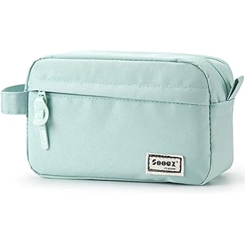 EASTHILL Small Pencil Case with Handle Pen Pouch School Supplies Soft  Pencil bag for Teen Girls-Green
