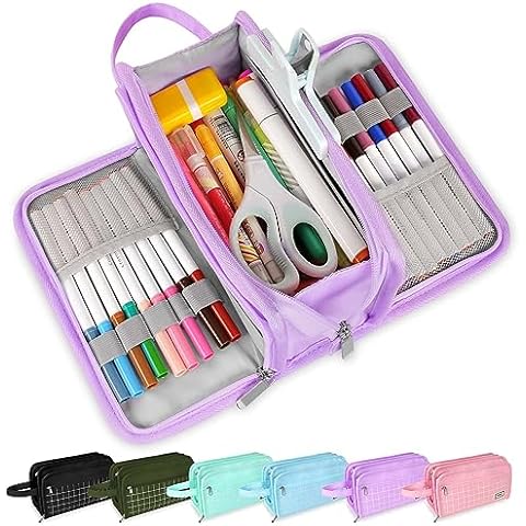 EASTHILL Big Capacity Pencil Pen Case Pouch Box Organizer Large Pink-XL