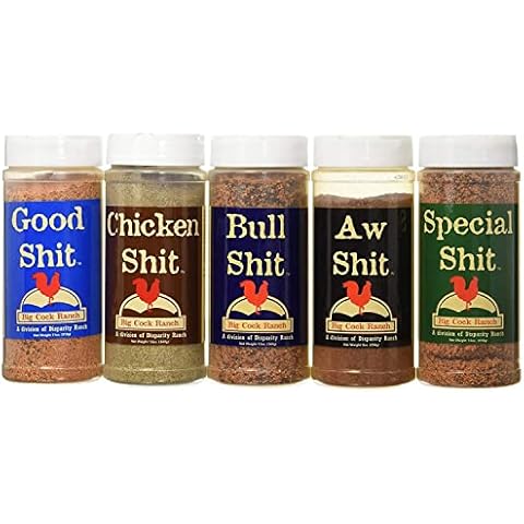Big Cock Ranch Gourmet Seasoning Bundle All-Purpose Special Shit 13oz, Bull  Shit for Steak 12oz, Good Shit Sweet N' Salty 11oz and Chicken Shit 12oz  Gluten-Free and No MSG