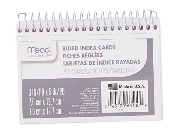 Koogel Index Card Holder 3x5, Index Card Organizer with 100 Ruled Index  Cards 10