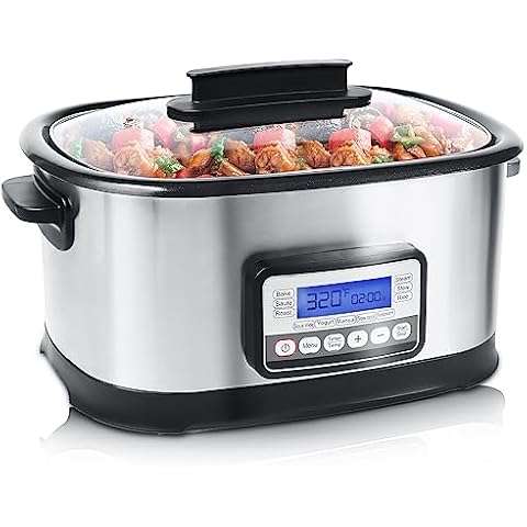 West Bend 87906B Slow Cooker, Large-Capacity Non-Stick Crockpot with  Variable Temperature Control, Travel Lid and Thermal Carrying Case, 6 Qt,  Blue